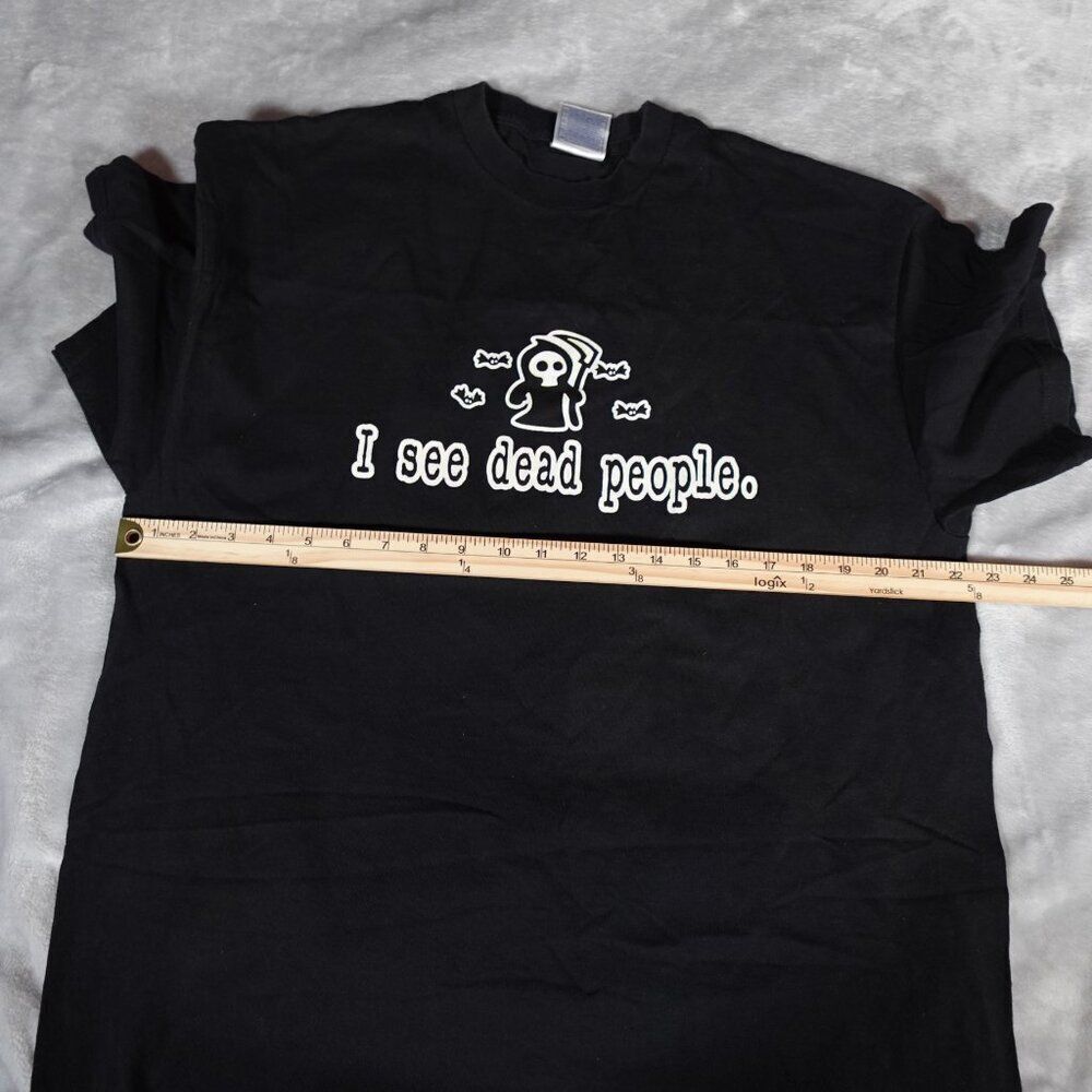 Vintage I See Dead People Reaper T Shirt Mens XL Slim Fit Glow In The Dark Y2K - Picture 7 of 8
